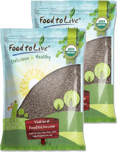 Vista 10 de Food to Live - Semillas orgánicas de chía negra, 4 libras - Sin OMG, enteras, germinables, veganas, kosher, Keto, Sirtfood, a granel
