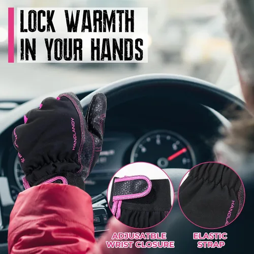 Vista 12 de HANDLANDY Guantes de trabajo aislados, guantes térmicos de invierno impermeables para hombres y mujeres
