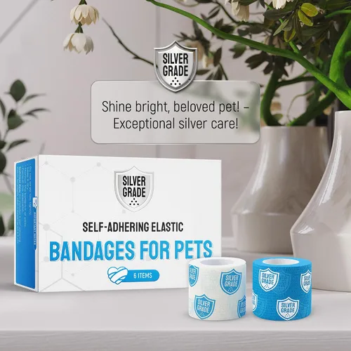 Vista 8 de SILVER GRADE Envoltura veterinaria para perros, gatos, caballos, 6 vendajes elásticos autoadhesivos para proteger de lamer, vendaje de perro