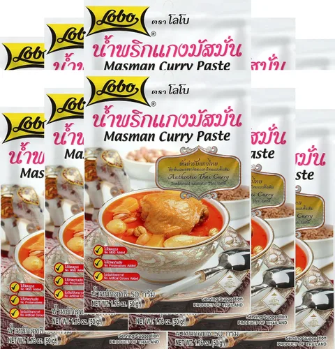 Vista 9 de Lobo Masaman - Pasta de curry sin MSG, sin conservantes, sin colores artificiales (paquete de 3)