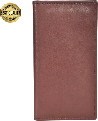 Vista 2 de Funda para chequera Leatherboss con protección RFID, Marrón oscuro, Cartera Rfid
