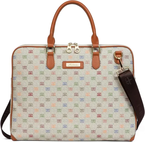 Vista 8 de Maletín para laptop, para hombres y mujeres, bolsa de hombro tipo mensajero, bolsa cruzada de viaje, bolsa de negocios para laptop de 15 pulgadas