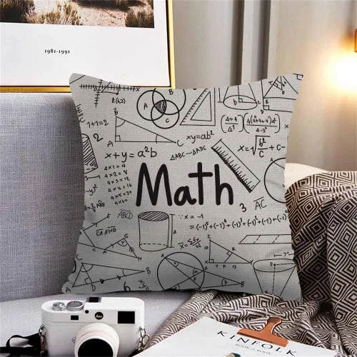 Vista 3 de Husandy - Fundas de almohada con fórmulas geométricas, teoría matemática y fórmula matemática, ecuación, garabato, escritura a mano, icono en funda
