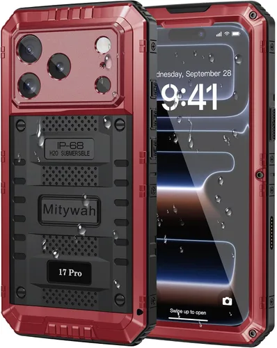 Vista 20 de Mitywah Funda impermeable para iPhone 7/iPhone 8 / iPhone SE 2020, funda de metal resistente de grado militar, protección de cuerpo completo