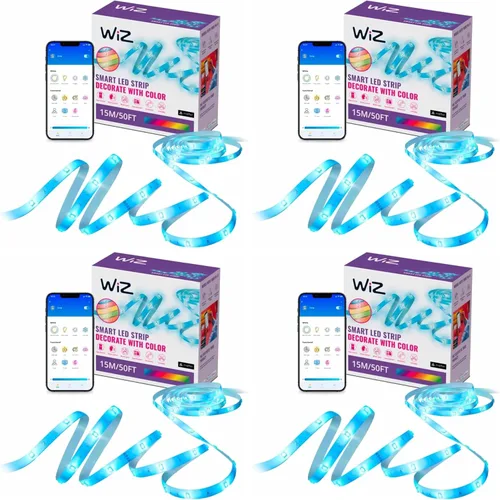 Vista 8 de Tira de luz inteligente WiZ Connected, Automatización de puesta de sol/amanecer, Modos preestablecidos, Control con voz o aplicación, Iluminación