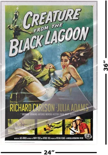 Vista 2 de Creature From The Black Lagoon - Movie Poster (Regular Style) (Size: 24" x 36") (Laminated Poster)