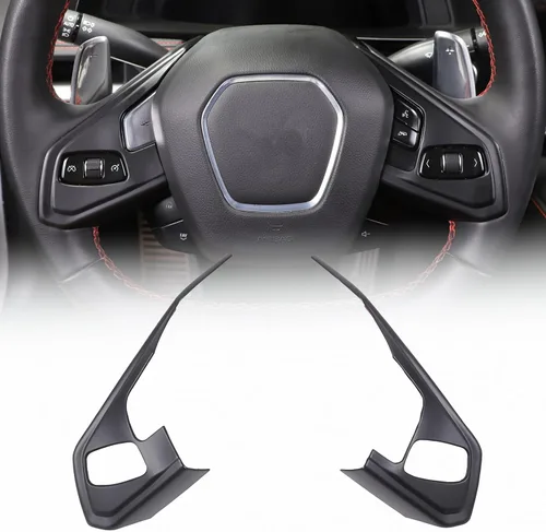 Vista 11 de Funda de marco de botón para volante compatible con Chevrolet Corvette C8 2020-2023, marco de protección de panel de volante de automóvil