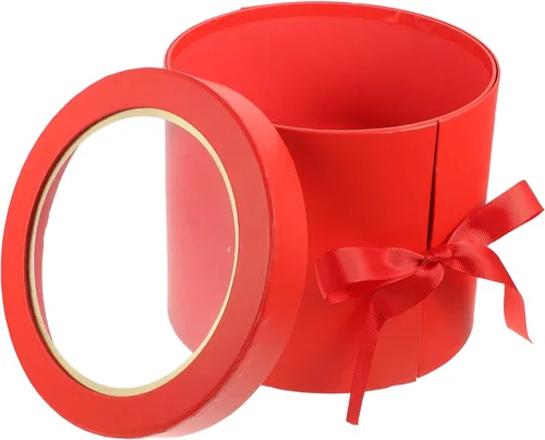 Vista 6 de TEHAUX Caja de 2 piezas en forma de corazón, flores artificiales, flores artificiales, nupec, delicada, caja de embalaje de regalo, flores de boda