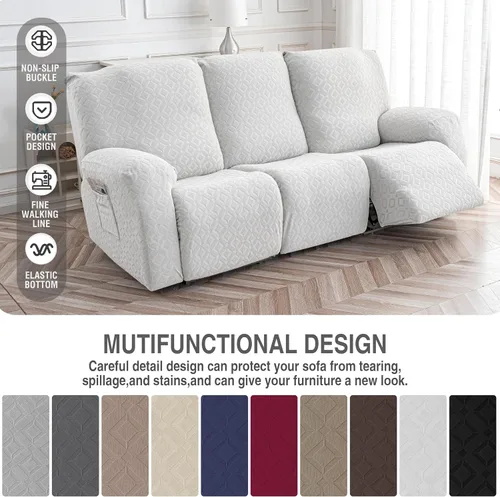 Vista 49 de Gennia Funda Impermeable para Silla Reclinable, Fundas Elásticas para Sofá Reclinable con Bolsillos, Fundas Lavables para Silla Reclinable Lazy Boy
