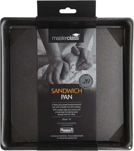 Vista 3 de MasterClass - Bandeja cuadrada para sándwich, lata para tartas con PTFE, PFOA y BPA, antiadherente, resistente acero al carbono de 0.039 in