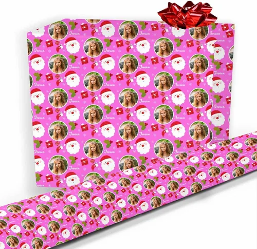 Vista 11 de Papel de regalo personalizado, divertido papel de regalo para cara, foto, nombre, Día del Padre, rollo de regalo para papá, hombres, mujeres, niños
