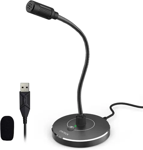 Vista 8 de CMTECK - Micrófono USB para computadora G009, micrófono de escritorio con cancelación de ruido para PC/laptop para chat en línea, estudio en casa