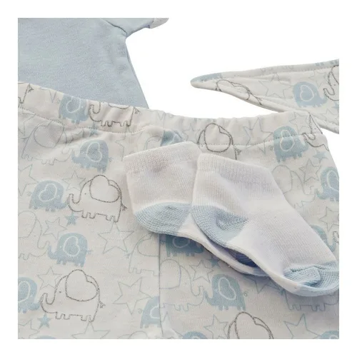 Vista 3 de Set de Regalo para Bebé DKD Home Decor BE-180261 Azul Blanco Rosa (2 Unidades)