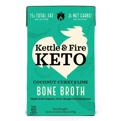 Vista 33 de Kettle and Fire Classic - Caldo de hueso de ternera, aprobado por Keto, Paleo, y Whole 30, sin gluten, alto en proteínas y colágeno, paquete de 4