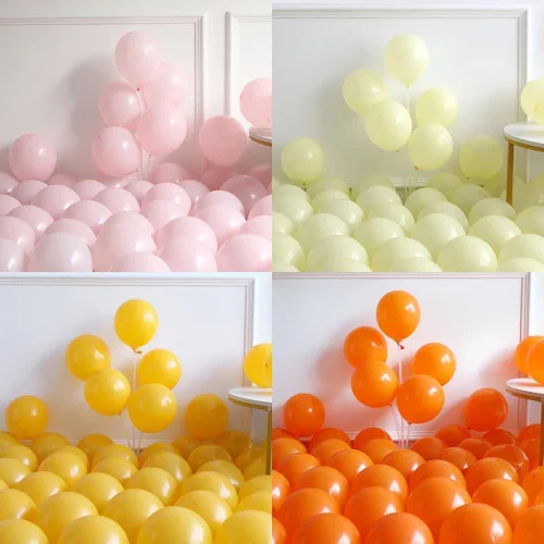 Vista 7 de Kit de arco de guirnalda de globos de color rosa, amarillo y naranja, globos de látex rosa pastel y amarillo para bebé en flor, cumpleaños, abeja