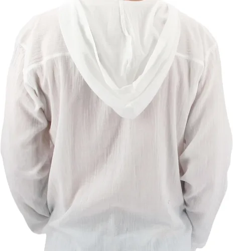 Vista 8 de Sudadera con capucha para hombre, estilo hippie, para playa, 100% algodón suave, para yoga, estilo bohemio