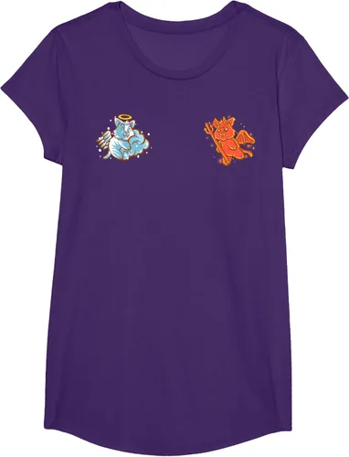 Vista 65 de Camiseta de gato ángel y diablo sentado en tu hombro Nerd Kitten, Negro