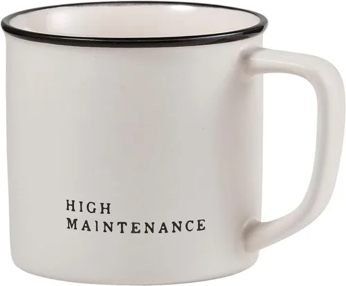 Vista 6 de Santa Barbara Design Studio Tazas de café en blanco y negro con diseños cara a cara, taza de cerámica, 16 onzas, 5 minutos más color fantasía