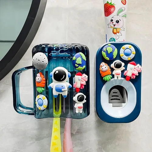Vista 15 de Dispensador automático de pasta de dientes montado en la pared para baño, exprimidor de pasta de dientes para niños y ducha familiar