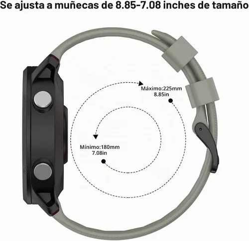 Vista 6 de ISABAKE Correa de reloj para Garmin Forerunner 955/945/745, correa de repuesto de silicona de 0.866 in para pulseras Fenix 5/6/Approach S60 Gris