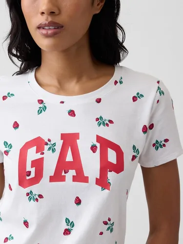 Vista 4 de Gap Camiseta clásica con logotipo para mujer Fresas Blancas
