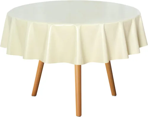 Vista 21 de sancua - Mantel rectangular de PVC 100 % impermeable, 54 x 54 pulgadas, vinilo a prueba de aceite, derrames, fácil de limpiar con un paño, para Beige