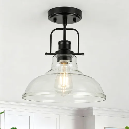 Vista 14 de WILON Lámpara de techo rústica con semillas de granja, luces de techo semiempotradas, lámpara de techo para fregadero, vestíbulo, entrada, baño
