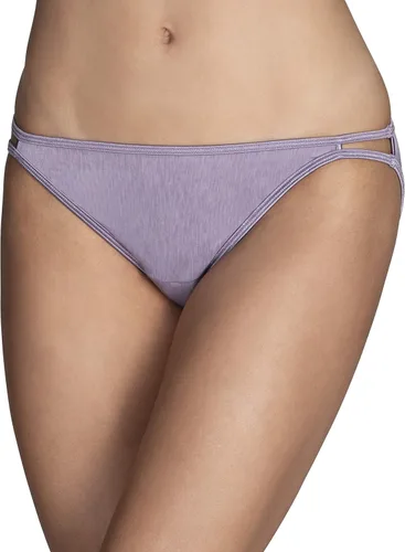Vista 141 de Vanity Fair Bragas de bikini con tira para mujer, Illumination, con elástico sedoso y ribete de satén Paquete de 3 Negro (Midnight Black)