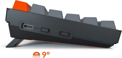 Vista 7 de Keychron Teclado mecánico inalámbrico K2 versión 2, con cable BluetoothUSB, compacto, 84 teclas RGB LED retroiluminado marco de aluminio para Mac