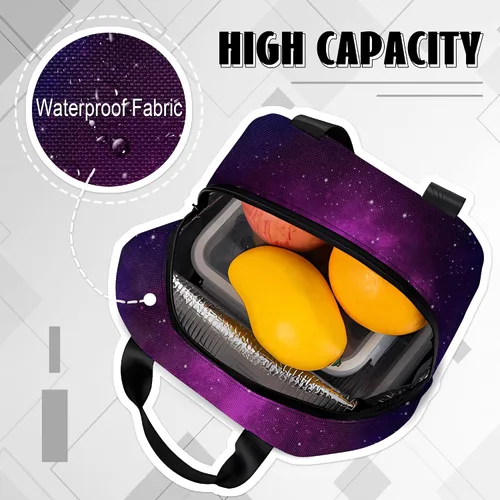 Vista 7 de Lonchera con aislamiento mágico para mujeres afroamericanas, bolsa portátil para viajes, senderismo, regalos de trabajo