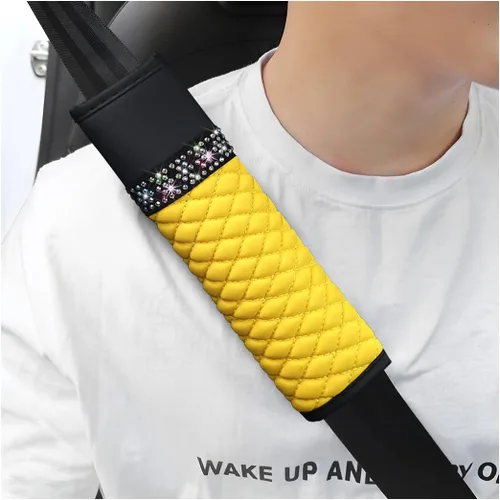 Vista 12 de zipelo 2 fundas para cinturón de seguridad de automóvil, almohadillas de cuero transpirable que protegen tu cuello, correas de arnés para una