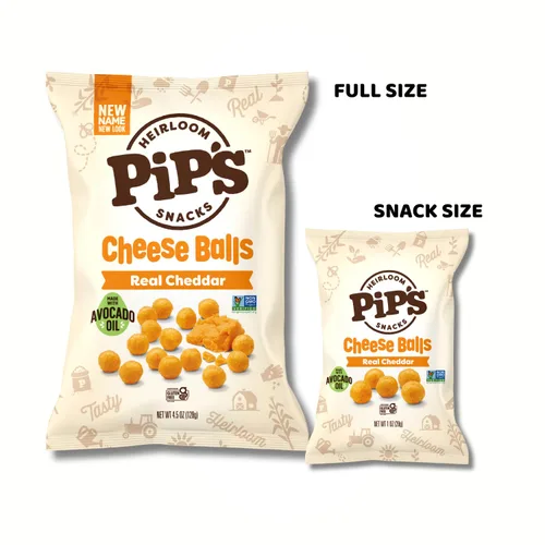 Vista 7 de Bolas de Queso Cheddar de Heirloom Pip's Snacks - Cheddar 1oz 24 unidades - Aperitivos Saludables, Aperitivos Sin Gluten, Paquetes de Aperitivos
