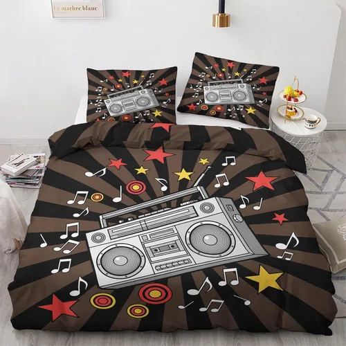 Vista 15 de Retro Disco Ball Duvet Cover Twin Size - Synthwave Neon Grid Bedding Set & Bedroom Decor, 2 Piece, Soft Microfiber Reversible Comforter Cover & 1