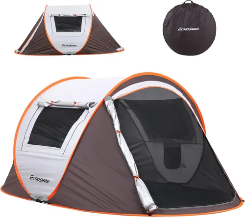 Vista 11 de EchoSmile Tienda de campaña desplegable para 2/4/6 personas, fácil instalación, cúpula resistente al agua, portátil con bolsa de transporte Negro