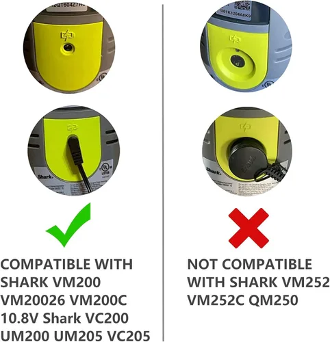 Vista 4 de Cargador para Shark Vacmop VM200 VM190 VM20026 VC200 UM200 UM205 VC205 Serie 10.8V Li-ion Batería Pro Inalámbrica de Piso Duro Trapeador - 5.5 x 2.5