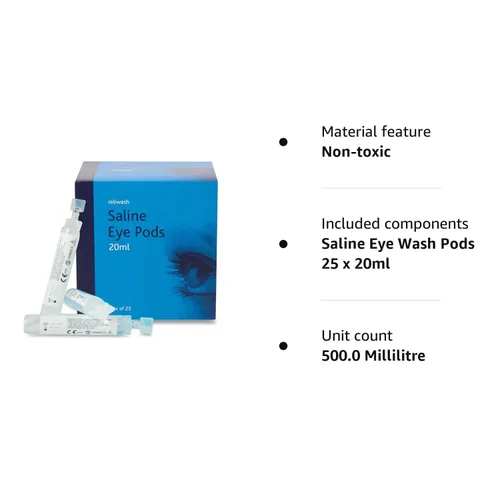 Vista 2 de Reliance Medical 901 Lavaojos de Solución Salina Estéril 20 mL Ampollas, Plásticas (Paquete de 25)
