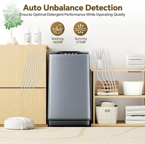 Vista 5 de [Usado] NEWBULIG Lavadora portátil de 1.06 pies cúbicos, capacidad de 7.7 libras, lavadora compacta completamente automática con 10 ciclos de lavado