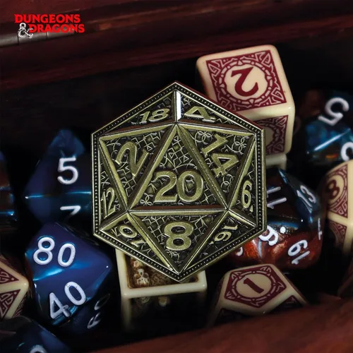 Vista 3 de Moneda de colección Dungeons & Dragons de 20 caras de edición limitada