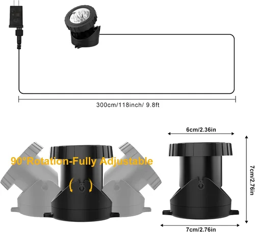 Vista 6 de RGB - Luces sumergibles para estanques bajo el agua, luces de fuente LED súper brillantes, focos de paisaje de colores, control por aplicación