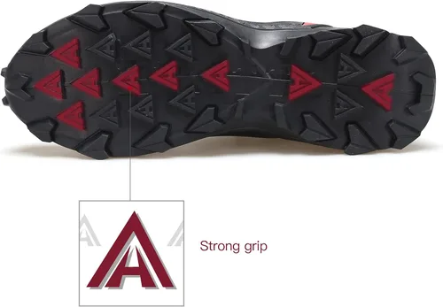 Vista 4 de HUMTTO Zapatos de senderismo impermeables para todo terreno, ligeros, transpirables, para senderismo, senderismo, antideslizantes, para exteriores