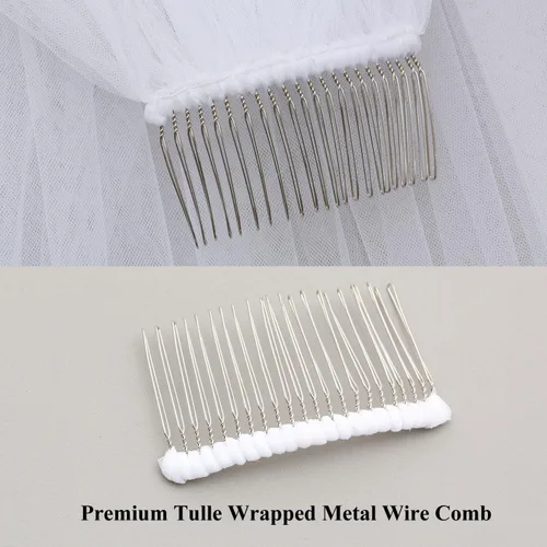 Vista 7 de SAMKY 1T 1 Tier Pencil Edge Bridal Wedding Veil All Lengths 3036 45607290108