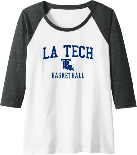 Vista 9 de Louisiana Tech Bulldogs - Camiseta de béisbol raglán para baloncesto, Negro