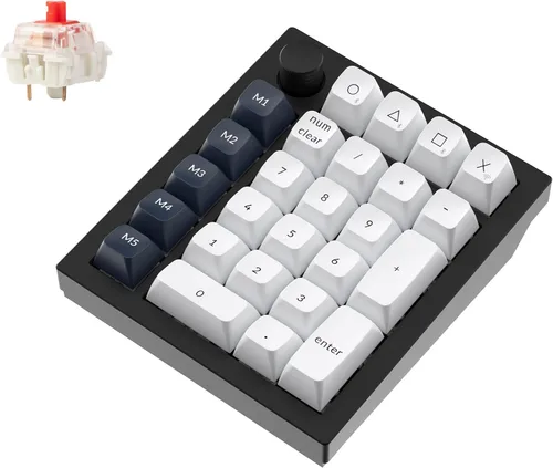 Vista 13 de Keychron Q0 Max - Numpad mecánico inalámbrico personalizado, 2.4 GHz/Bluetooth 5.1/bloc de números QMK con cable, RGB intercambiable en caliente