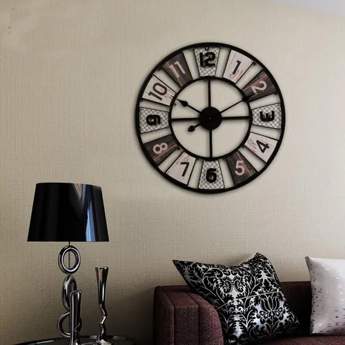 Vista 9 de Wall ClockGiant Wall Clock, 60 Cm Metal Silent Wall Clock Vintage Design Wall Clock for Kitchen, Living Room, Bedroom, Office, Bar
