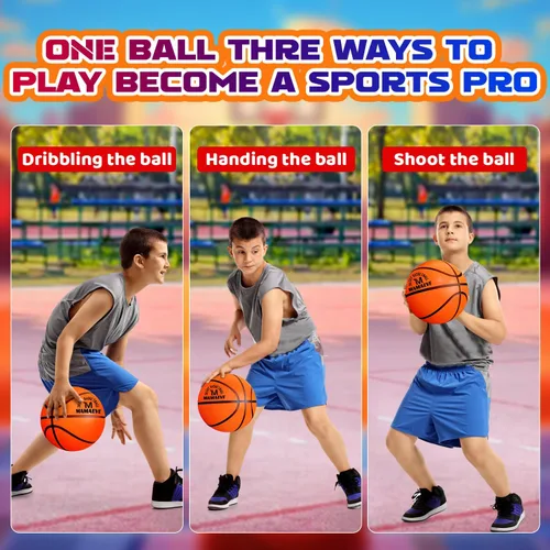 Vista 8 de Silent Basketball Size 7-Size 5-Size 3, New Upgraded Grooved Airless Indoor Basketball, Real Feel & Bounce Like Official Ball, Quiet Dribbling