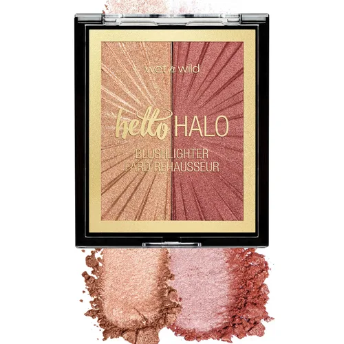 Vista 8 de wet n wild MegaGlo Blushlighter, Set de Rubor y Destacador Mezclable, Acabado Metálico Brillante, I Met Someone 1- Conocí a alguien
