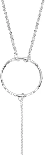 Vista 3 de Simply Chic - Collar de plata de ley 925 con forma de Y con barra colgante y círculo