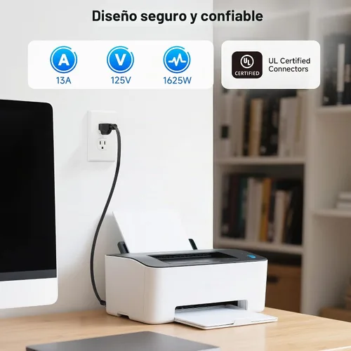 Vista 5 de Cable Matters Paquete de 2 cables de alimentación 16 AWG 13A de 3 clavijas