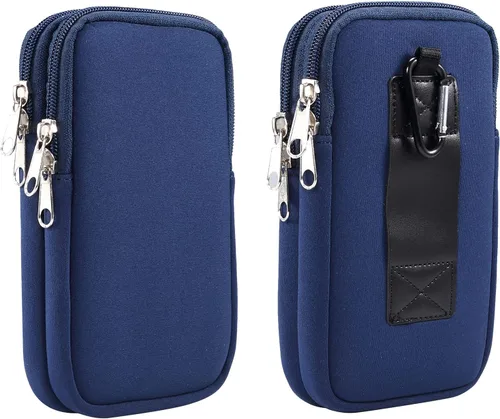 Vista 10 de Funda universal de neopreno de doble capa para teléfono celular, funda con cierre para cinturón para iPhone 17 16 15 14 13 12 11 Pro Max Samsung