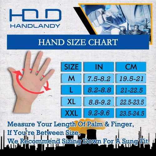 Vista 7 de HANDLANDY Anti Vibration Gloves, SBR Padding, TPR Protector, Mechanic Work Gloves